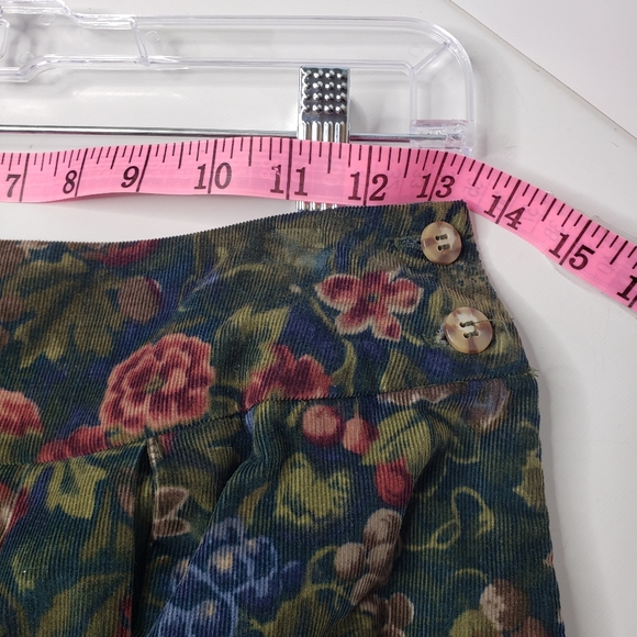 Herman Geist Dark Floral Corduroy Dirndl Tyrolean Cotton Academia Vintage variou - Picture 8 of 9